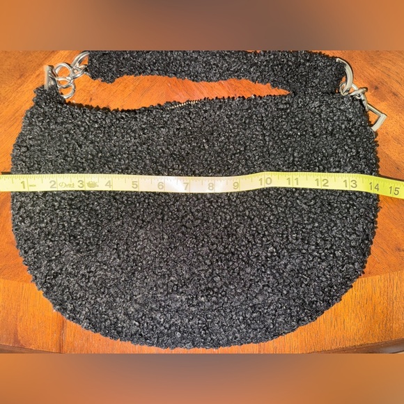 Topshop Women’s Florence Black Teddy Shoulder Bag with Silver Hardware - Picture 6 of 8